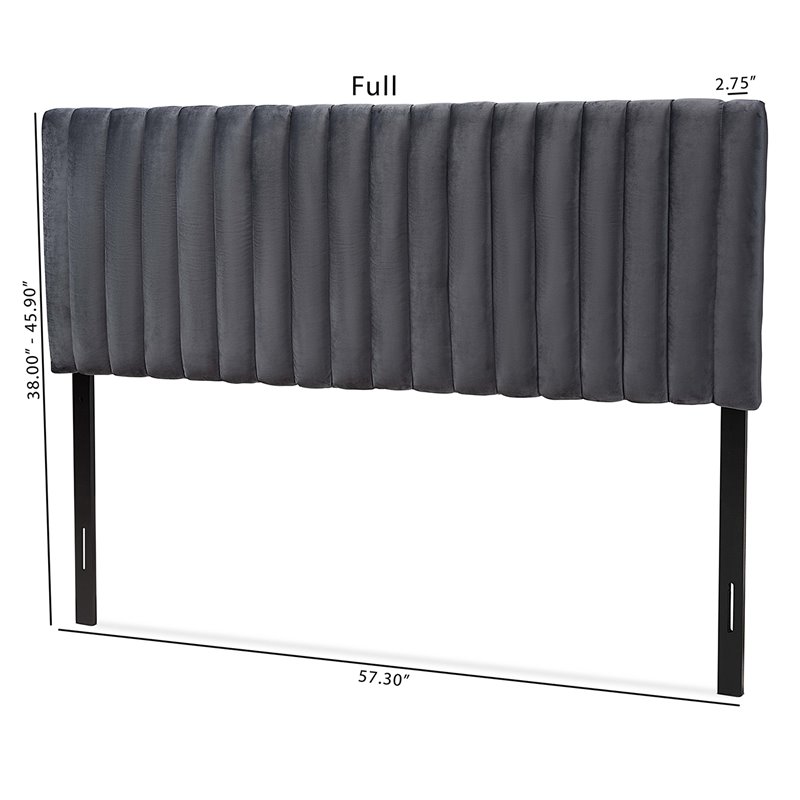 Baxton Studio Emile Gray and Dark Brown Finished Wood Queen Size Headboard