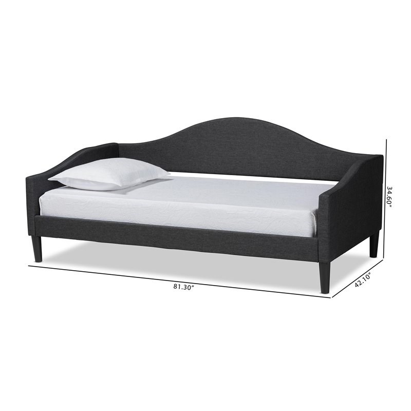 Baxton Studio Milligan Charcoal and Dark Brown Finished Wood Twin Size Daybed