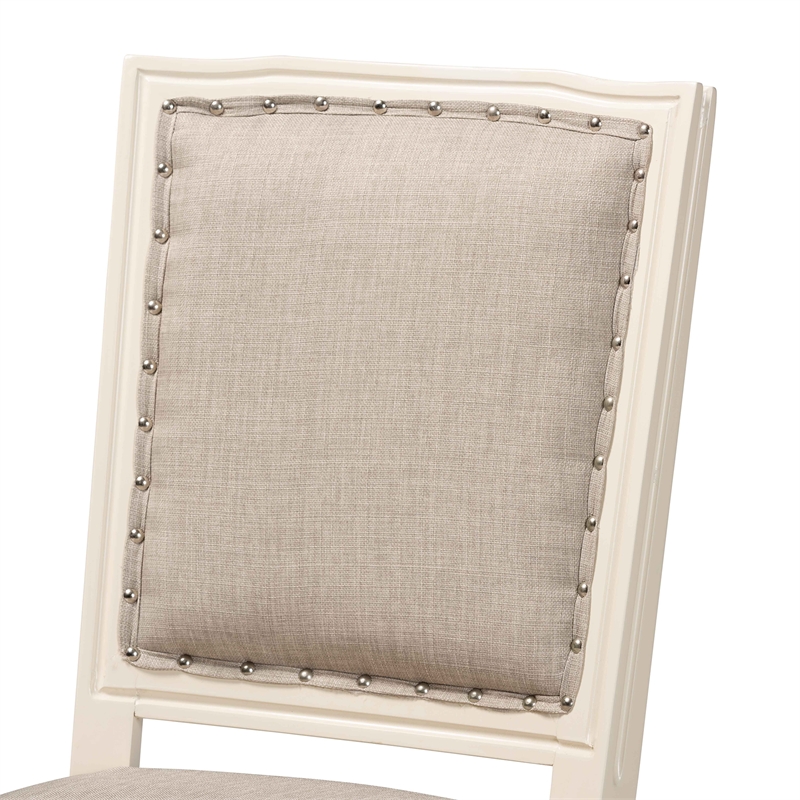 Baxton Studio Louane Grey and White Finished Wood 2-Piece Dining Chair Set