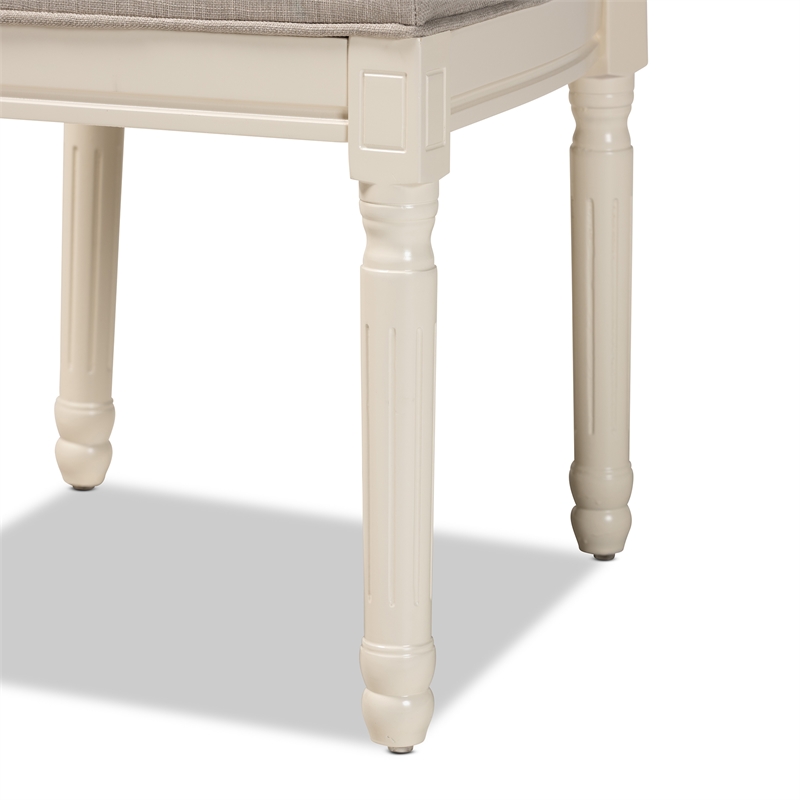 Baxton Studio Louane Grey and White Finished Wood 2-Piece Dining Chair Set