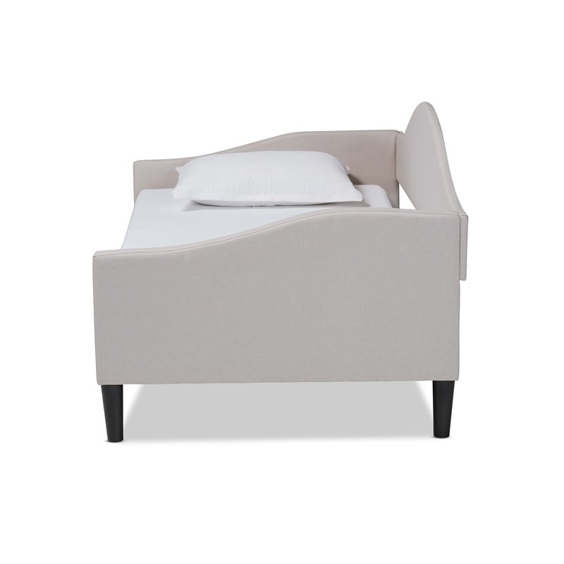 Baxton Studio Milligan Beige Fabric and Brown Finished Wood Full Size Daybed