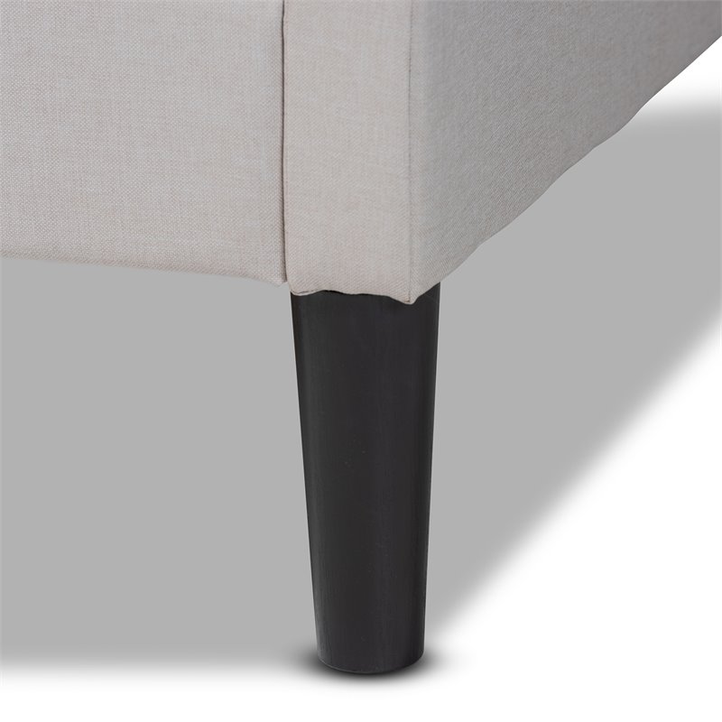 Baxton Studio Milligan Beige Fabric and Brown Finished Wood Full Size Daybed