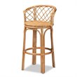 Baxton Studio Orchard Modern Bohemian Natural Brown Rattan Bar Stool