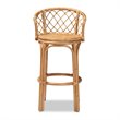 Baxton Studio Orchard Modern Bohemian Natural Brown Rattan Bar Stool