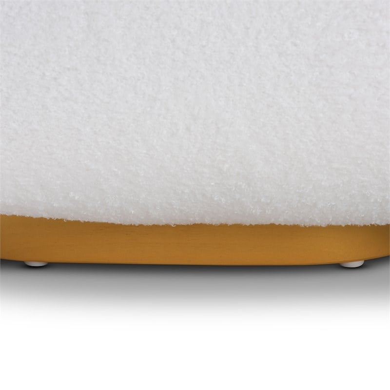 Baxton Studio Paiva White Upholstered and Brushed Gold Finished Accent Chair