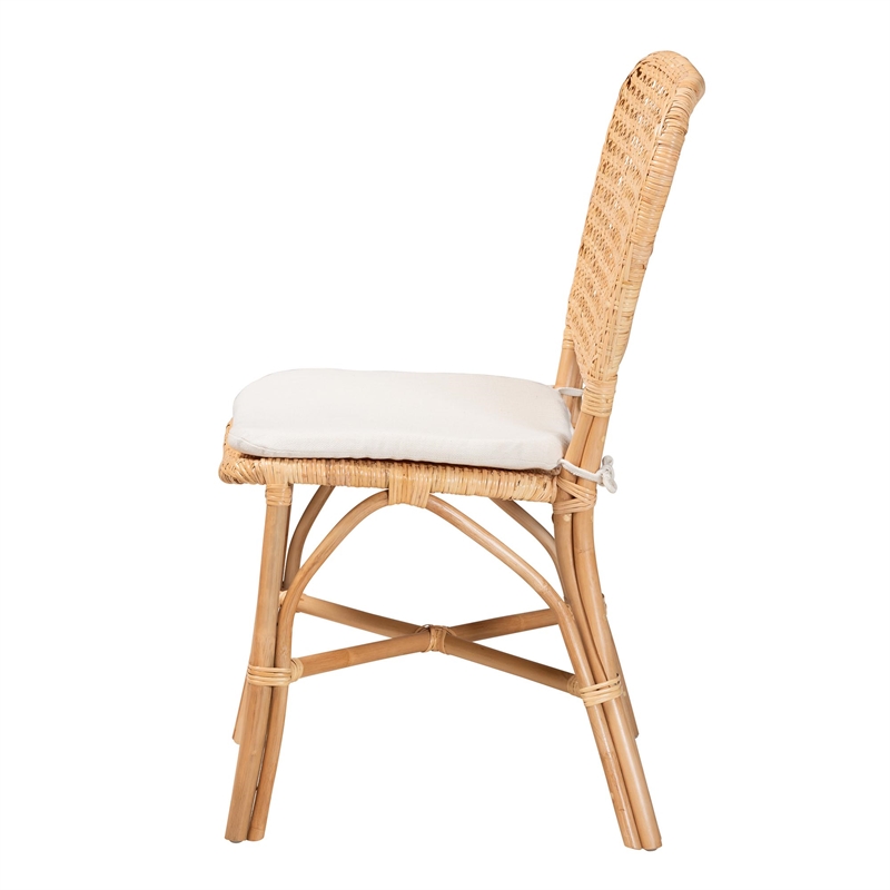 Baxton Studio Nadira Modern Brown Finished Rattan Dining Chair