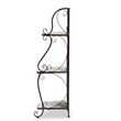 Baxton Studio Airell Contemporary Glass and Black Metal 3-Tier Plant Stand