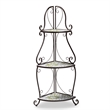 Baxton Studio Airell Contemporary Glass and Black Metal 3-Tier Plant Stand