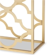 Baxton Studio Calanthe Contemporary Gold Metal Console Table with Marble Top