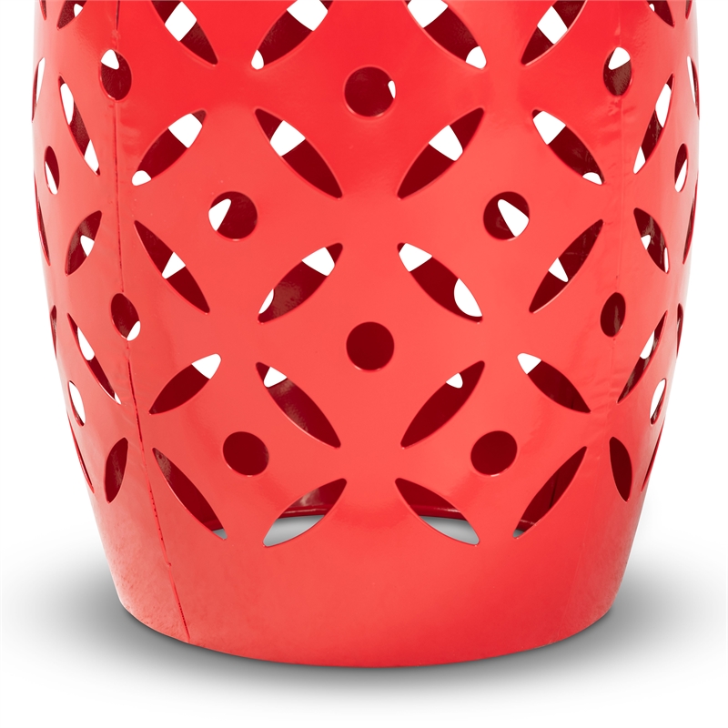 Baxton Studio Hallie Contemporary Red Metal Outdoor Side Table