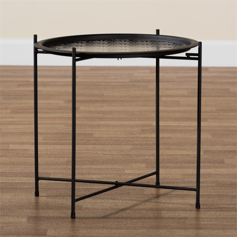 Baxton Studio Ivana Contemporary Black Metal Plant Stand