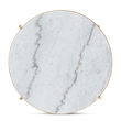 Baxton Studio Maddock Contemporary Gold Metal End Table with Marble Tabletop