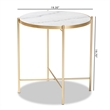 Baxton Studio Maddock Contemporary Gold Metal End Table with Marble Tabletop