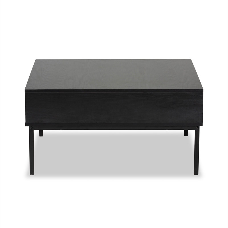 Baxton Studio Haben Contemporary Two-Tone Oak and Black Wood Coffee Table