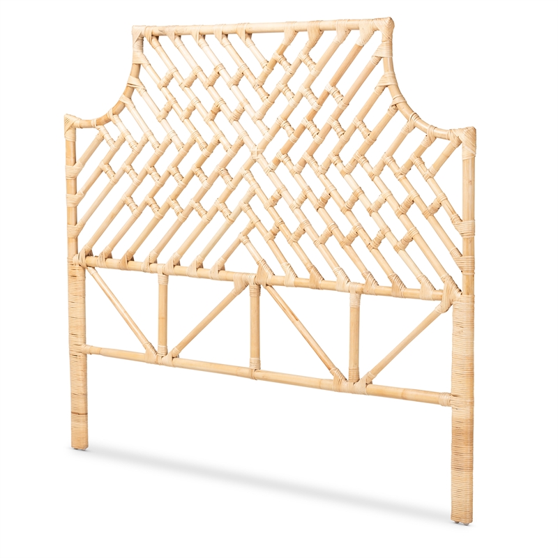 Baxton Studio Jayliah Modern Brown Rattan Queen Size Standalone Headboard