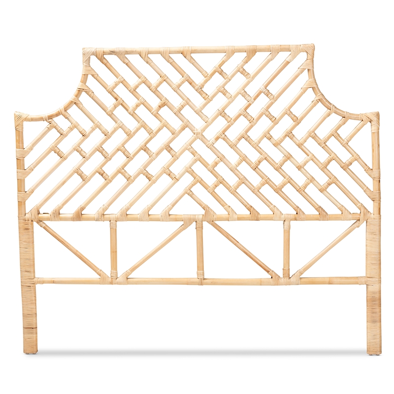 Baxton Studio Jayliah Modern Brown Rattan Queen Size Standalone Headboard
