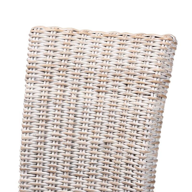 Baxton Studio Trianna Transitional Rattan and Natural Brown Wood Dining Chair