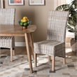 Baxton Studio Trianna Transitional Rattan and Natural Brown Wood Dining Chair