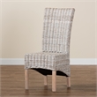 Baxton Studio Trianna Transitional Rattan and Natural Brown Wood Dining Chair