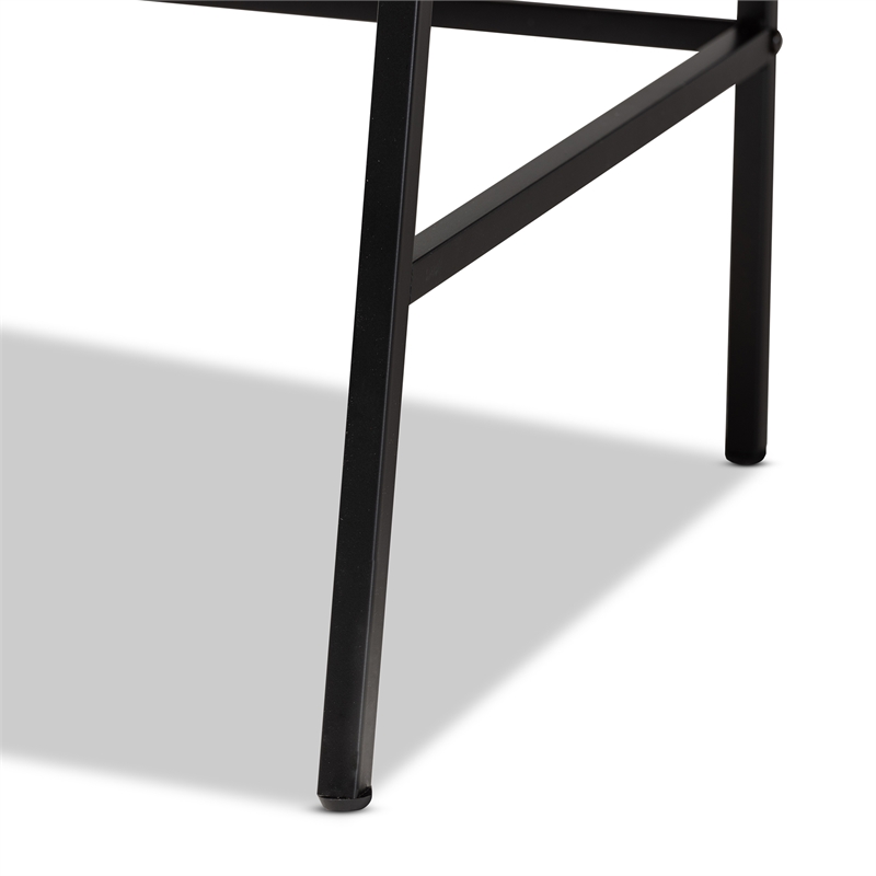 Baxton Studio Palmira Modern Brown  Wood and Black Metal Desk with Shelves