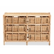 Baxton Studio Dariana Modern  Natural Brown Rattan 6-Drawer Storage Cabinet
