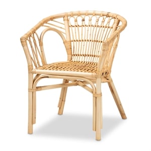 Baxton Studio Kaka Modern Bohemian Natural Brown Rattan Dining Chair