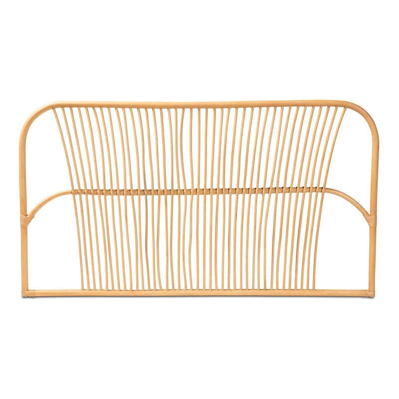 Baxton Studio Laina Modern Bohemian Brown Rattan Queen Size Wall-mount Headboard