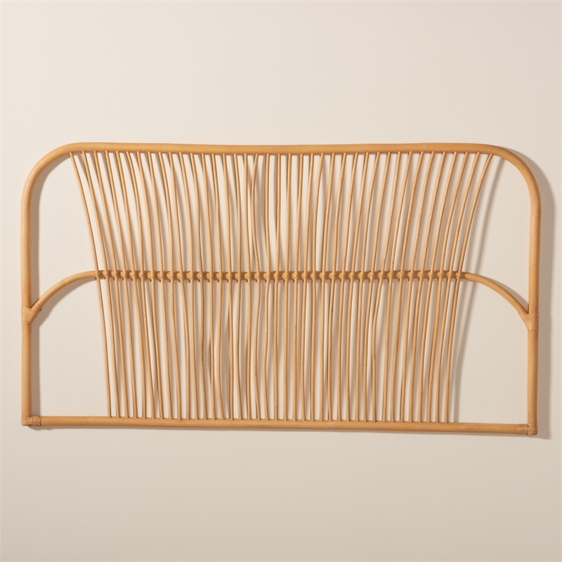 Baxton Studio Laina Modern Bohemian Brown Rattan Queen Size Wall-mount Headboard