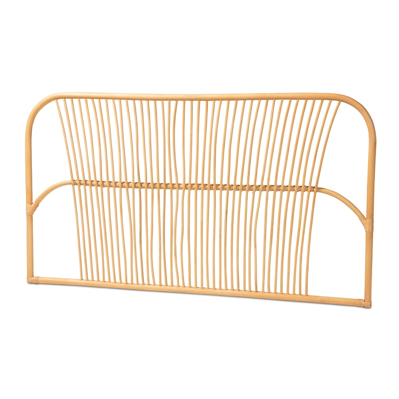 Baxton Studio Laina Modern Bohemian Brown Rattan Queen Size Wall-mount Headboard