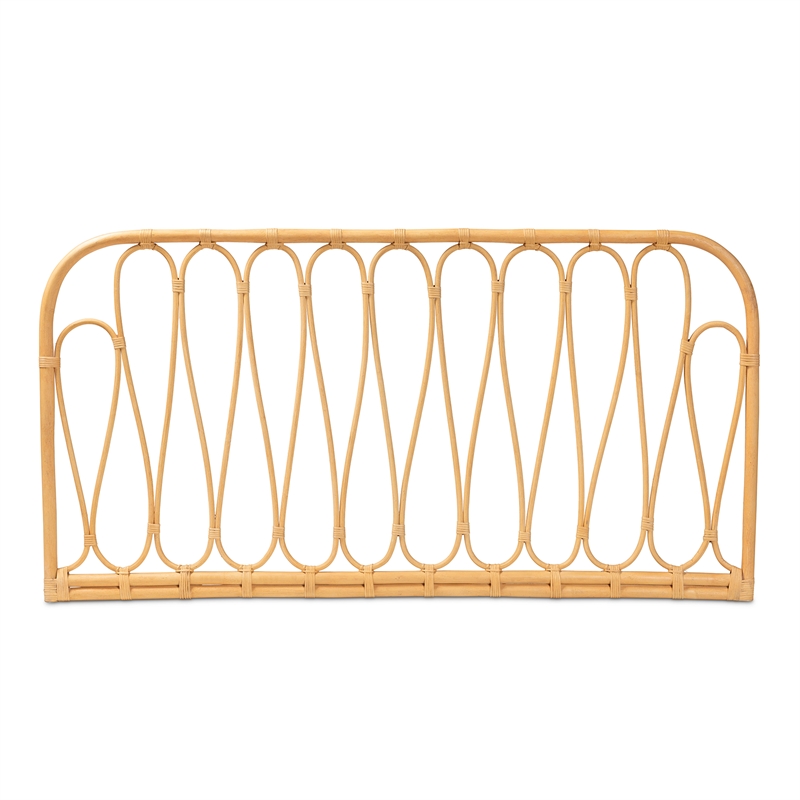 Baxton Studio Carrick Modern Brown Rattan Queen Size Wall-mount Headboard