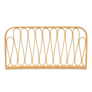 Baxton Studio Carrick Modern Brown Rattan Queen Size Wall-mount Headboard