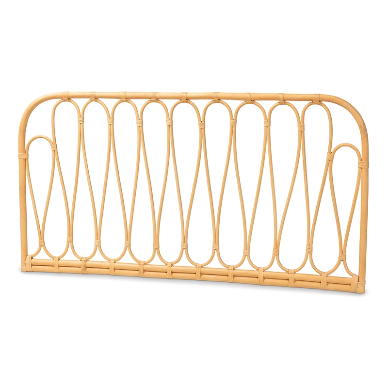 Baxton Studio Carrick Modern Brown Rattan Queen Size Wall-mount Headboard