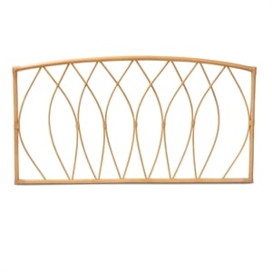 Baxton Studio Halia Modern Bohemian Brown Rattan Queen Size Wall-mount Headboard