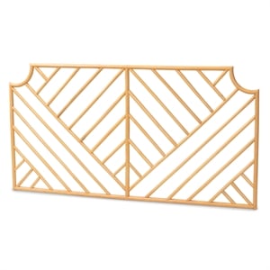 Baxton Studio Giza Modern  Brown Rattan Queen Size Wall-mount Headboard