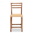 Baxton Studio Arthur Walnut Brown Finished Wood and Natural Rattan Counter Stool