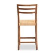 Baxton Studio Arthur Walnut Brown Finished Wood and Natural Rattan Counter Stool
