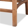 Baxton Studio Arthur Walnut Brown Finished Wood and Natural Rattan Counter Stool