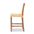Baxton Studio Caspia Walnut Brown Finished Wood and Natural Rattan Counter Stool