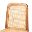 Baxton Studio Caspia Walnut Brown Finished Wood and Natural Rattan Counter Stool