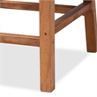 Baxton Studio Caspia Walnut Brown Finished Wood and Natural Rattan Counter Stool
