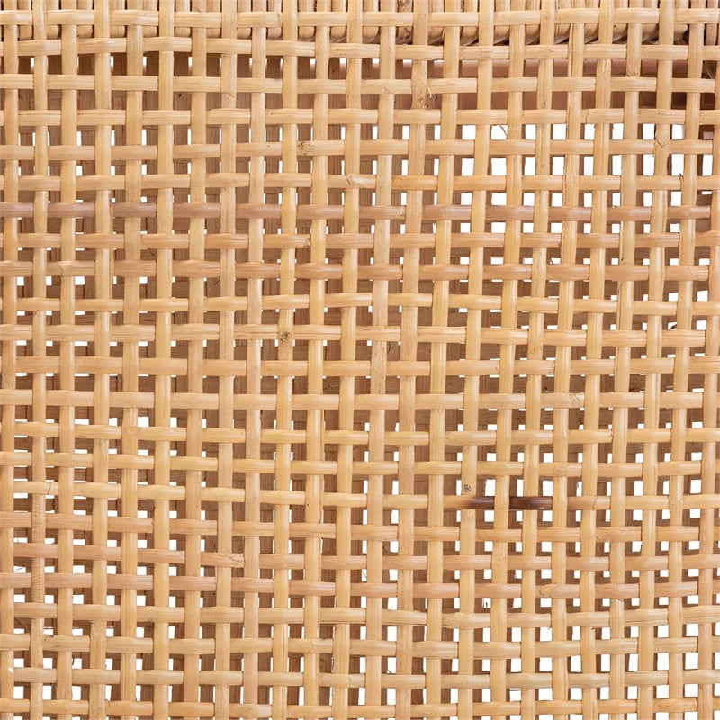 Baxton Studio Caspia Walnut Brown Finished Wood and Natural Rattan Counter Stool