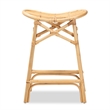 Baxton Studio Elgon Modern Bohemian Natural Brown Rattan Counter Stool