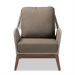 Baxton Studio Jennifer Gray Woven Rope Mahogany Accent Chair