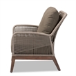 Baxton Studio Jennifer Gray Woven Rope Mahogany Accent Chair