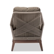 Baxton Studio Jennifer Gray Woven Rope Mahogany Accent Chair