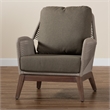 Baxton Studio Jennifer Gray Woven Rope Mahogany Accent Chair
