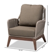 Baxton Studio Jennifer Gray Woven Rope Mahogany Accent Chair