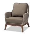 Baxton Studio Jennifer Gray Woven Rope Mahogany Accent Chair