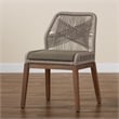 Baxton Studio Jennifer Gray Woven Rope Mahogany Dining Side Chair