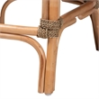 Baxton Studio Kyle Natural Brown Woven Rattan Counter Stool with Cushion
